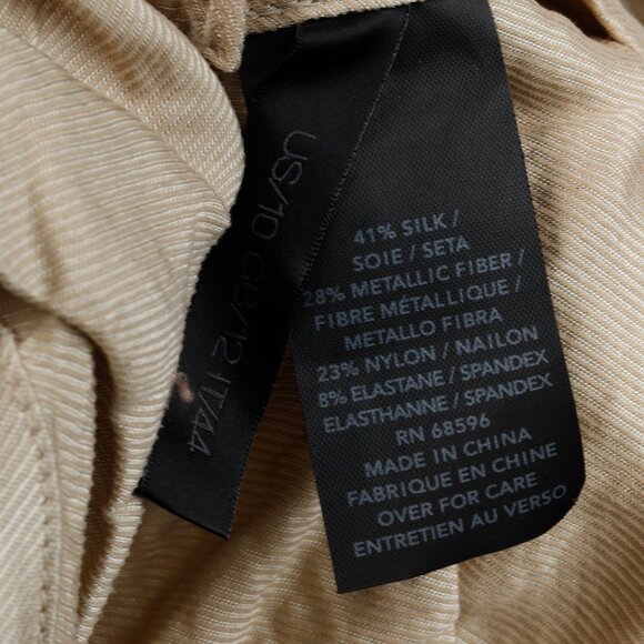 Donna Karan Metallic Silk Gold Ruched Jacket - Picture 9 of 10